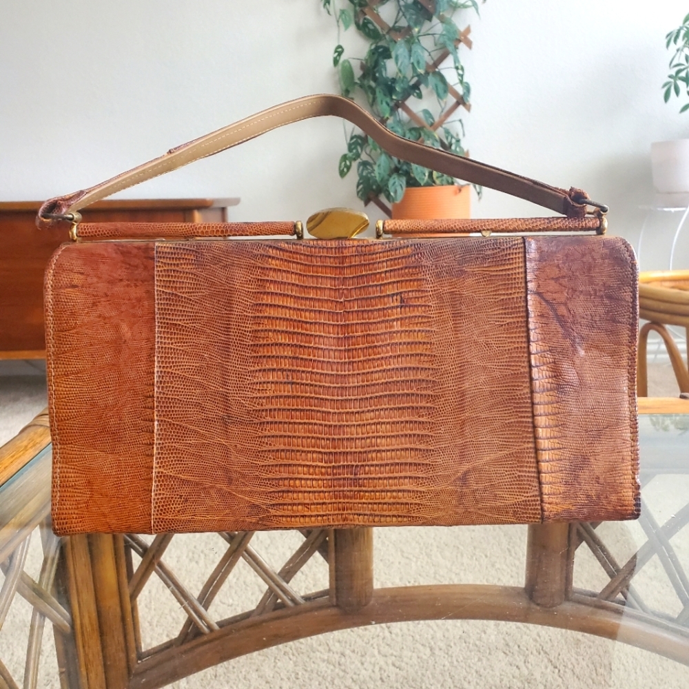 Vintage Brown Snakeskin Purse